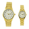 Gold Quartz Japan Movt Brass Wrist Watch With Stainless Steel Clasp